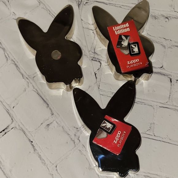 Vintage Playboy bunny chrome ashtrays zipper  spirograph set of 3 vintage - Picture 5 of 5
